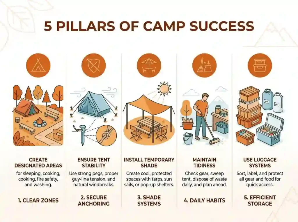 5 pillars of organized campsite 