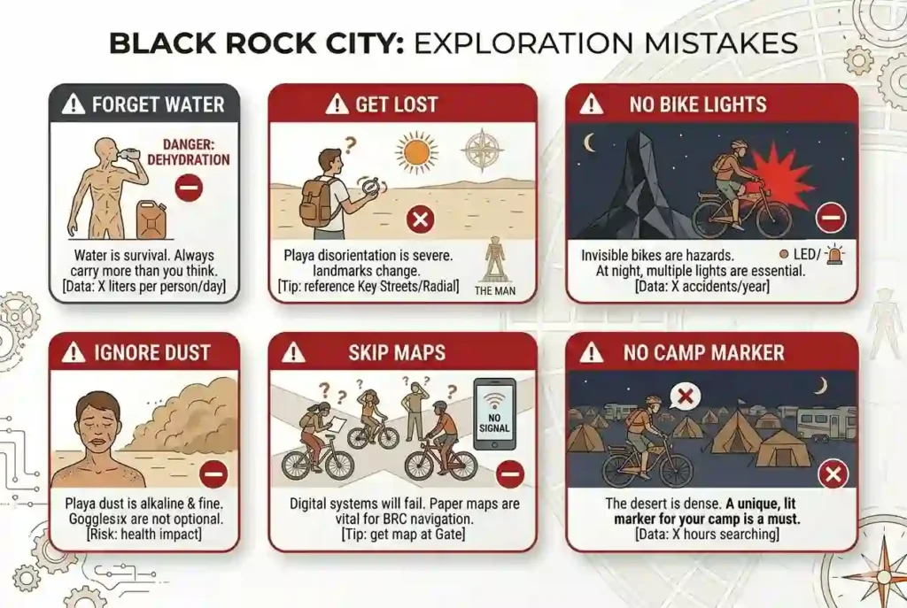 first timer mistakes in exploring BRC