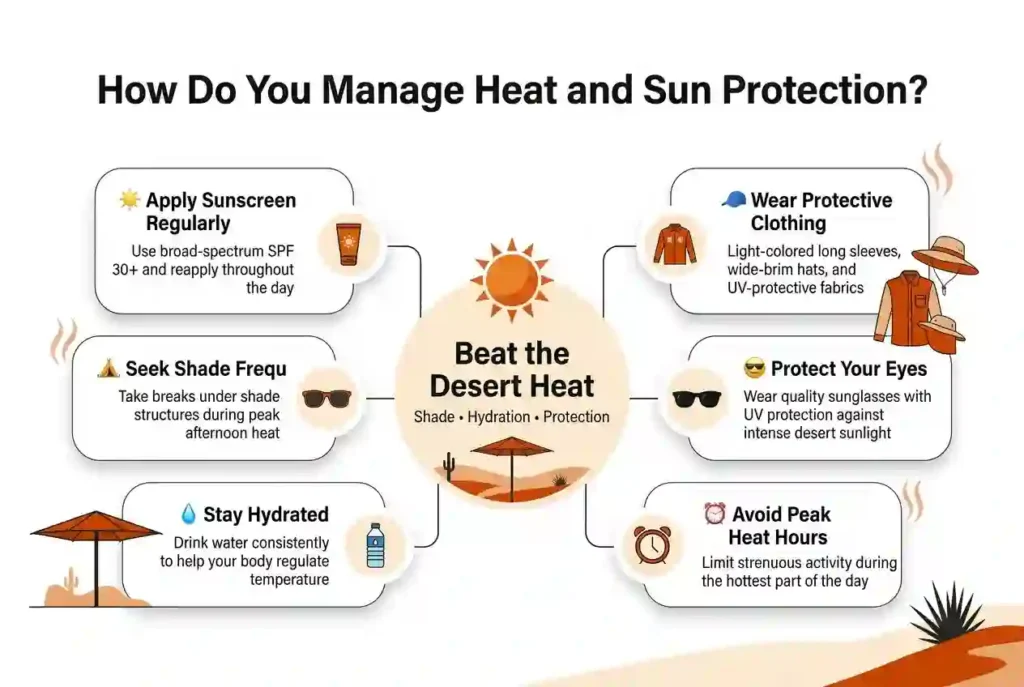 how you can manage heat & sun  at burning man campsite 