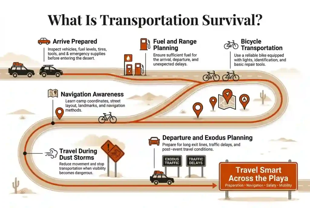 survival transportation over view at playa