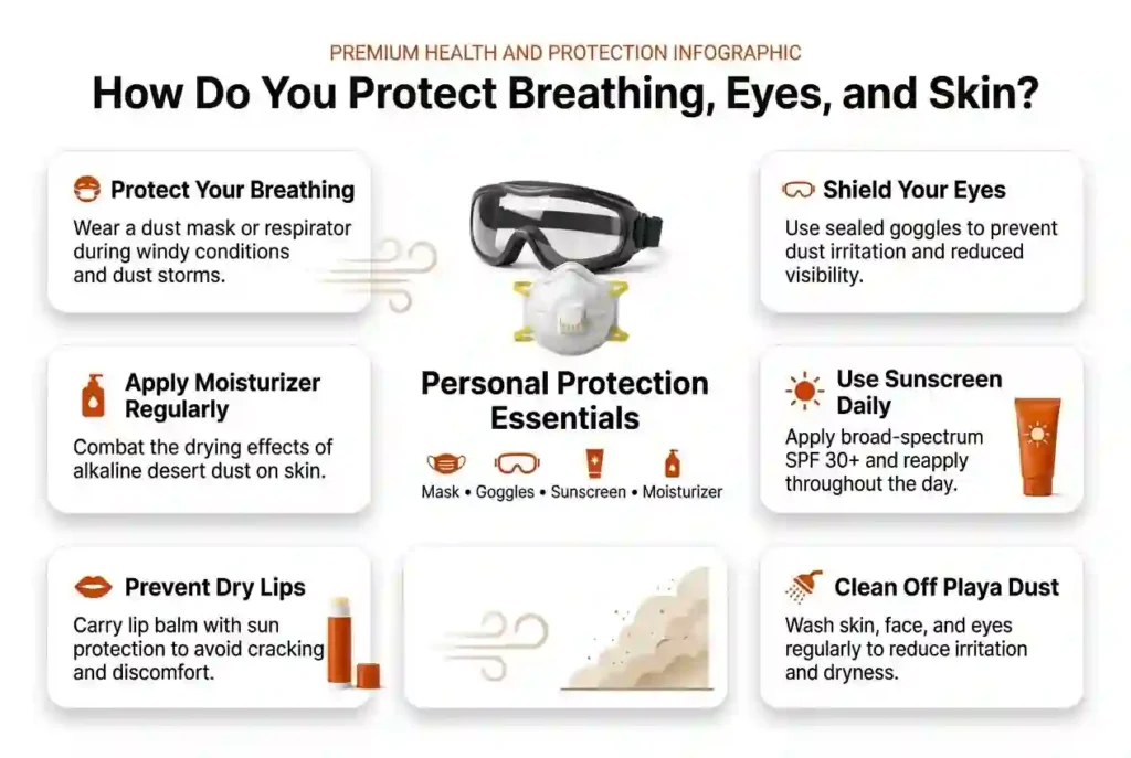 how to get protected your skin , eyes, and breath at burning man playa