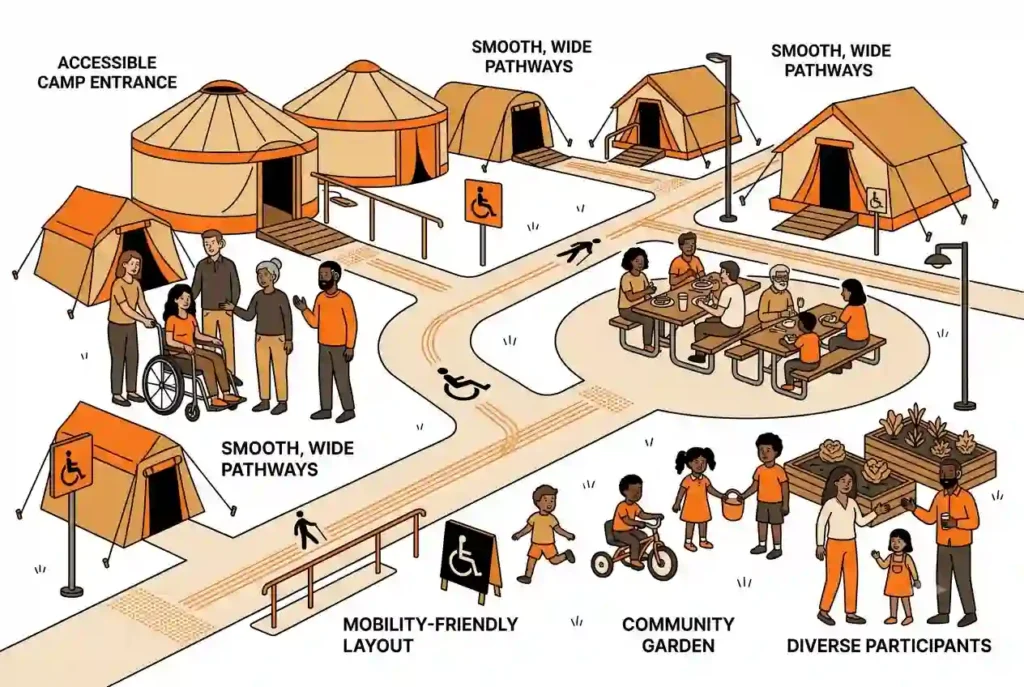 how do accessibility camps work at burning man
