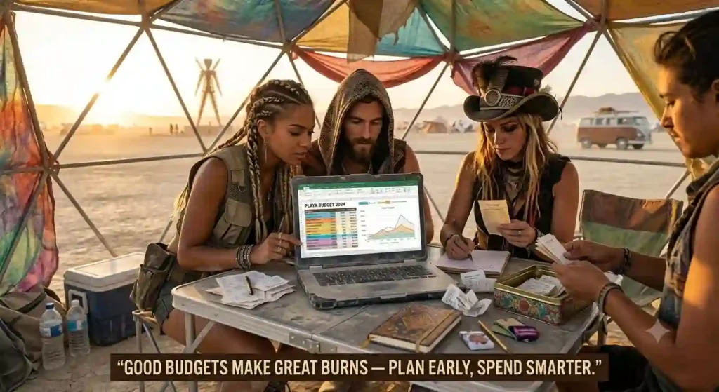 burners planning budget in campsite