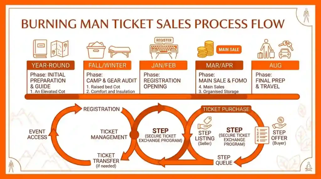 burning man ticket sales flow chart
