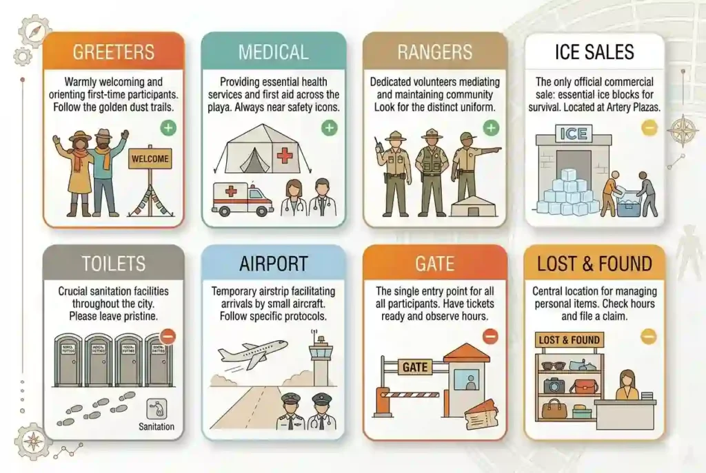 Amenities and facilities available at burningman