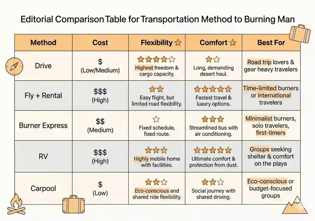 comparison of transportation methods