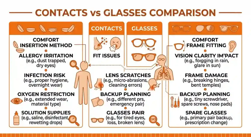 contact vs glasses comparison for burning man attendees