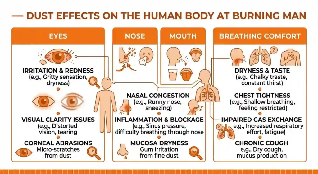 dust storm effects on human body on burning man campsite