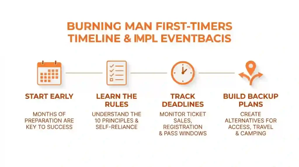 burning man first timer attendee planning cards 