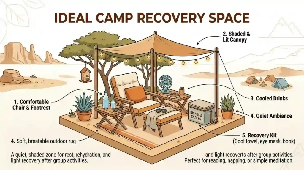 proper shade & cooling camp site view