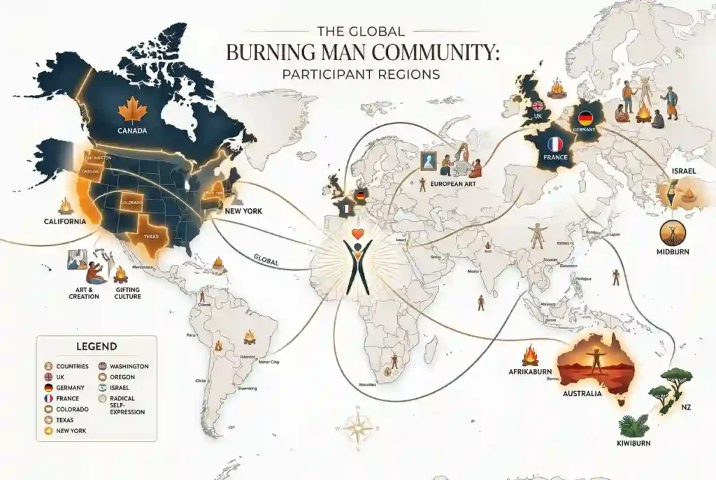 map view of global regional burns
