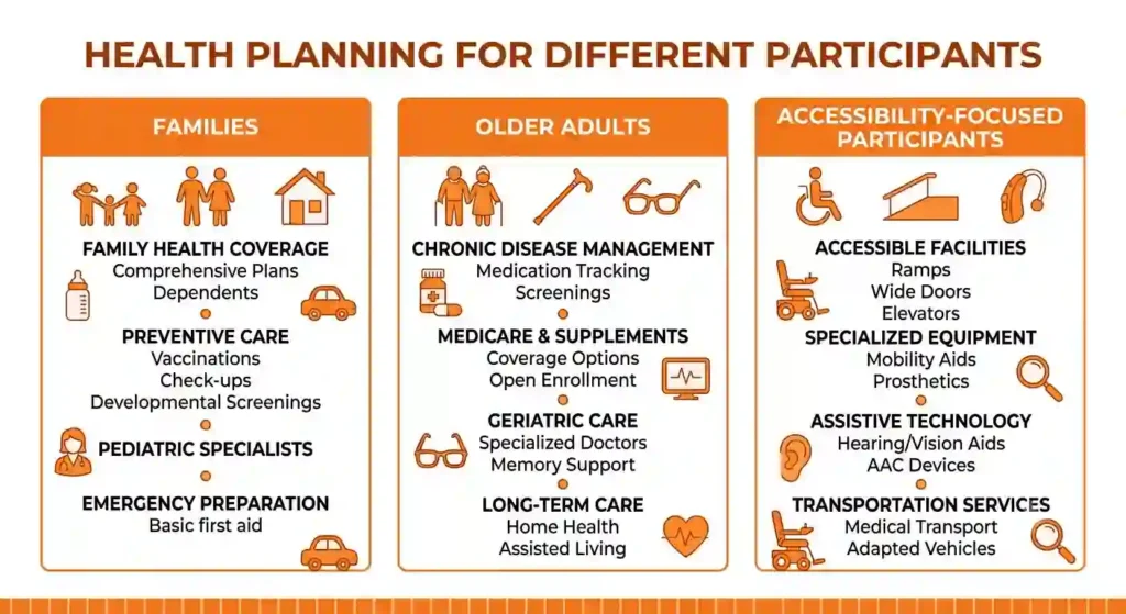 medical essentials for different age groups attendees for burning man