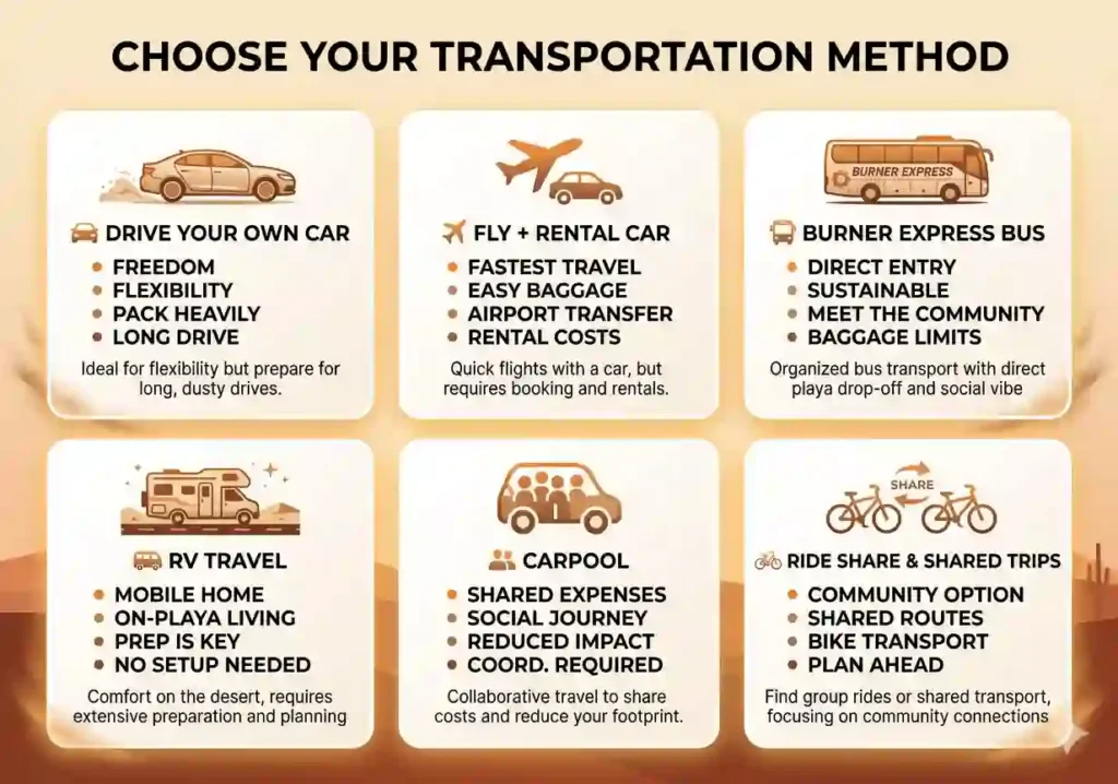 burning man transportation method cards