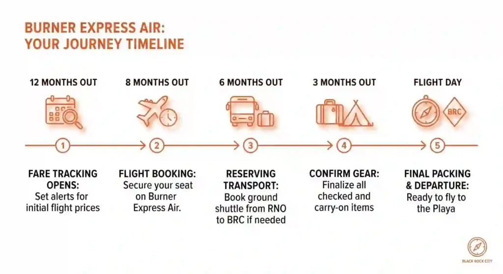 burner express air journey travel timeline