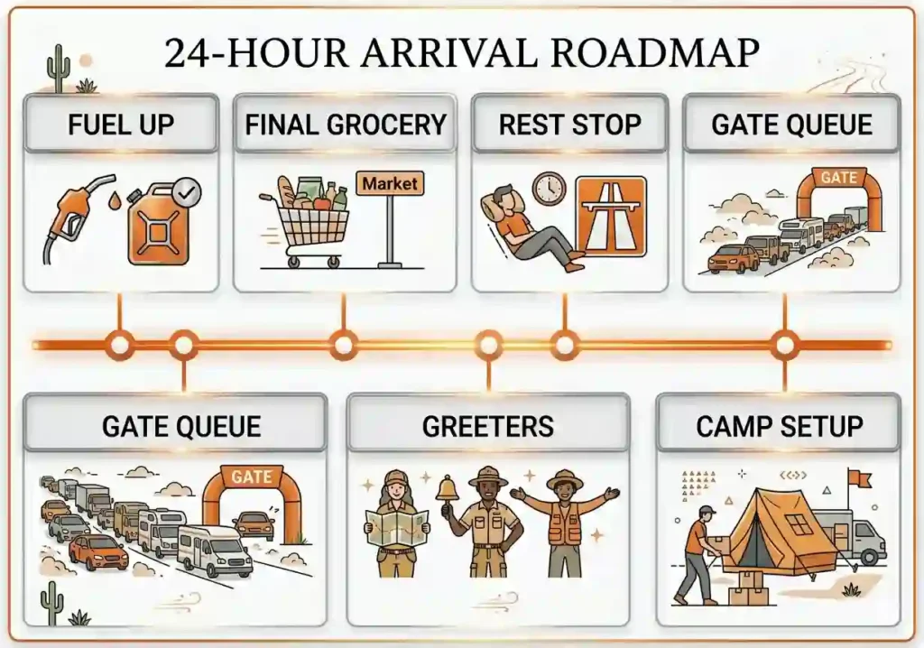 burning man 24 hours arrival plan for black rock city