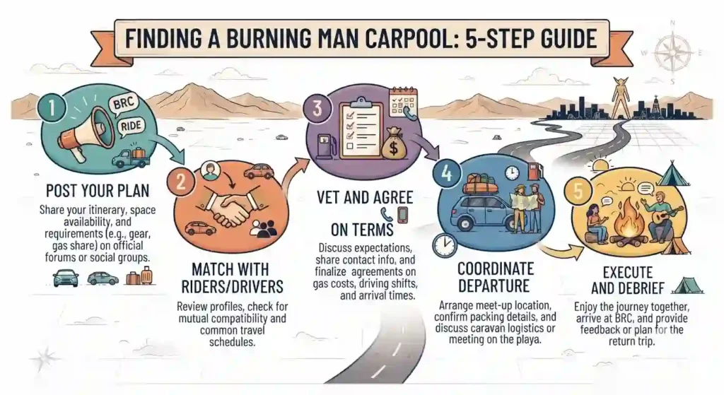 carpooling Step-by-step ride-finding flow
