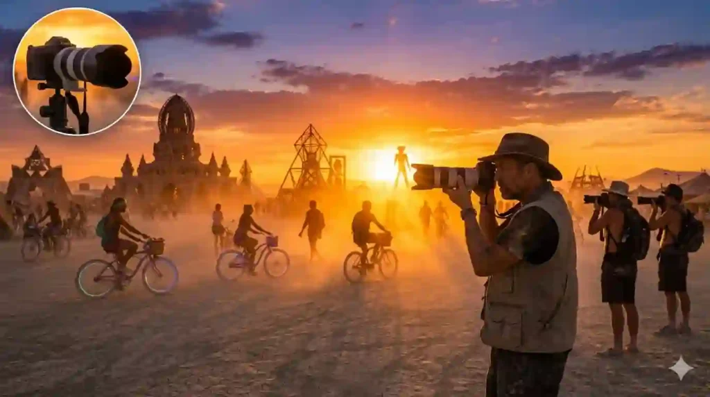 burning man golden hour beauty  capturing by some photographer