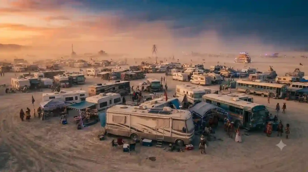 burning man black rock city RV camper  transportation guide