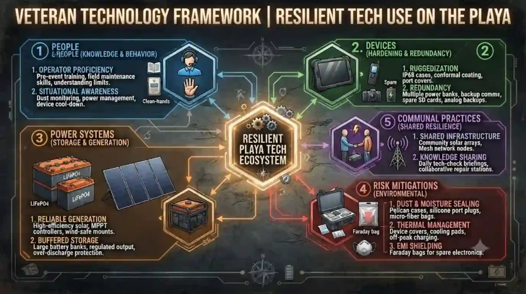 Technology, Power & Communication Guide 11 A split-panel visual showing common errors on the left and practical fixes on the right.