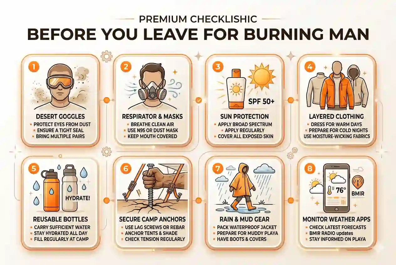 burning man  first timer's mistakes cards view