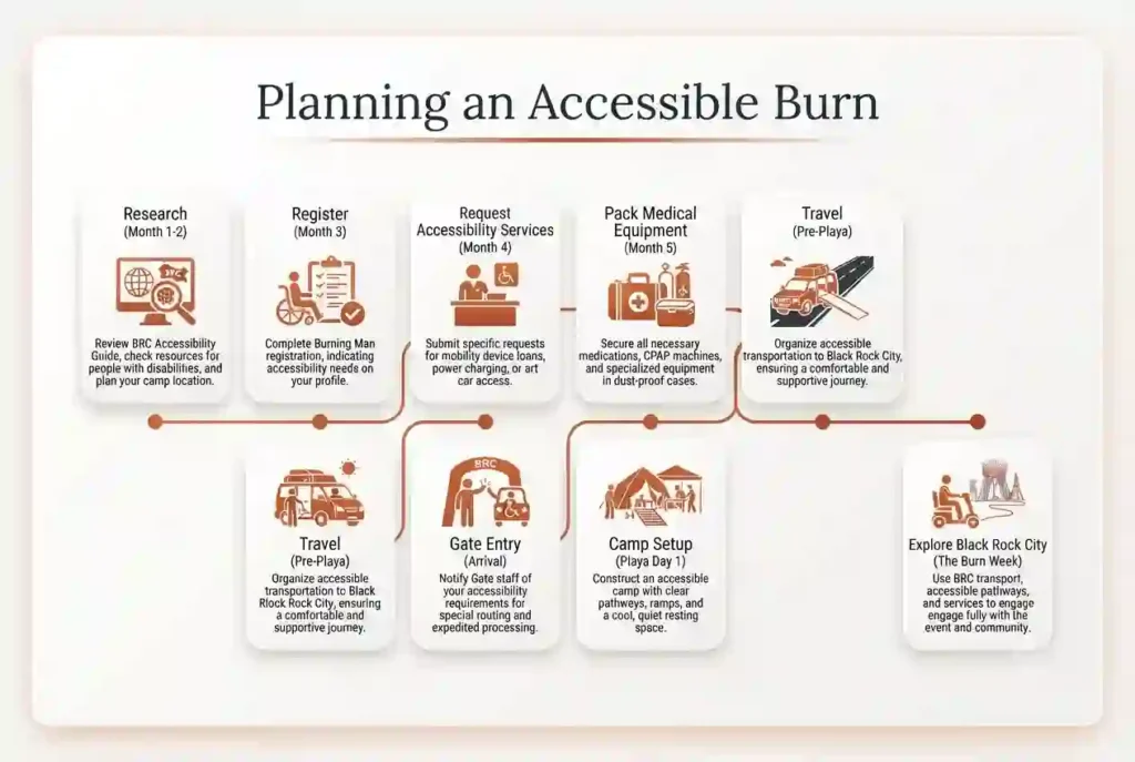 burning man accessibility planning timeline