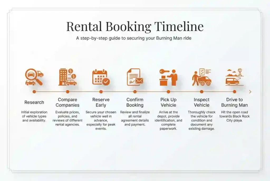 burning man rental booking time line