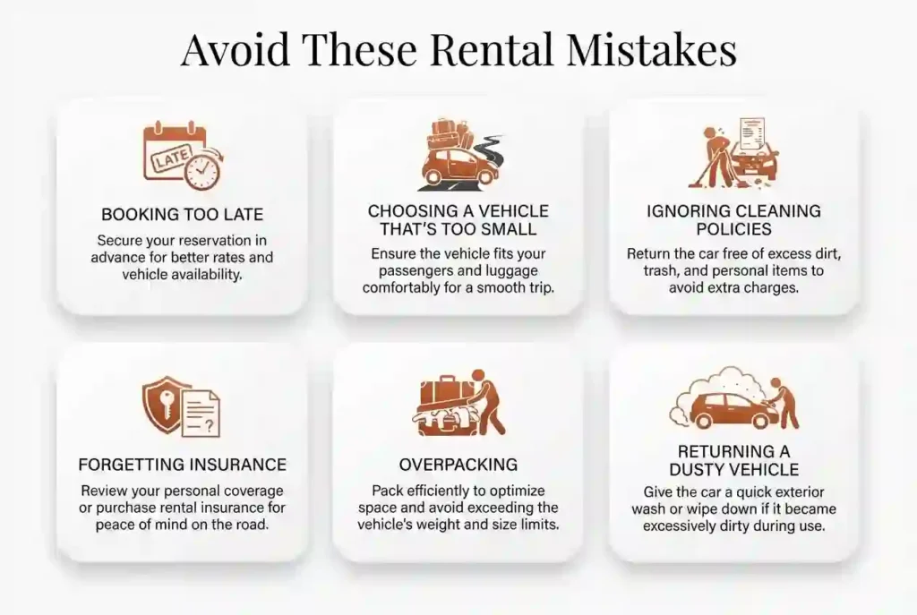 burning man car or van rental mistakes cards view