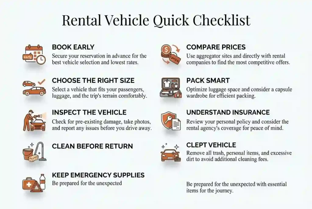 when & where should you book car or vans for rent