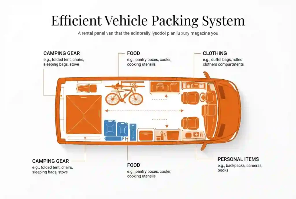 burning man efficient vehicle packing image guide