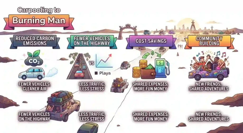 Infographic on why carpooling matters for Burners