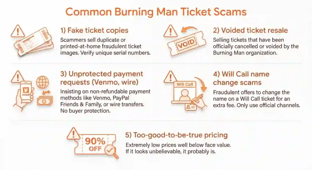 most common burning man ticket scams types over view