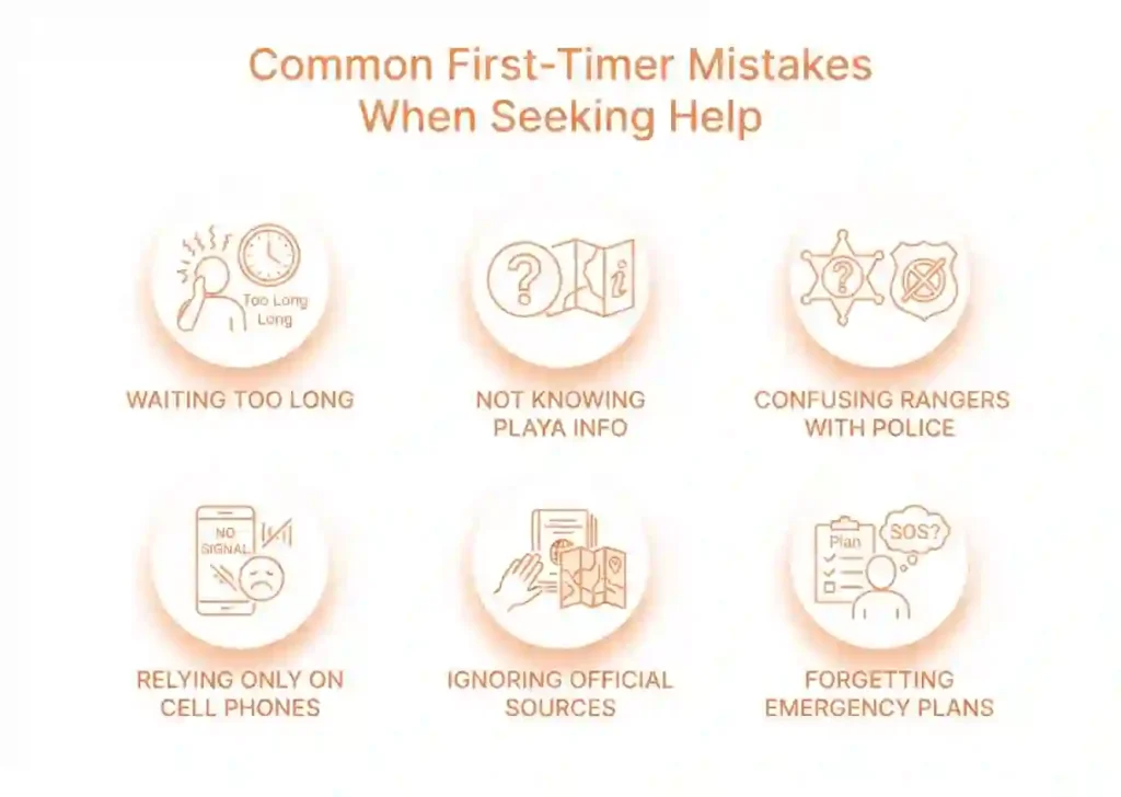 burning man first timer common mistakes seeking help