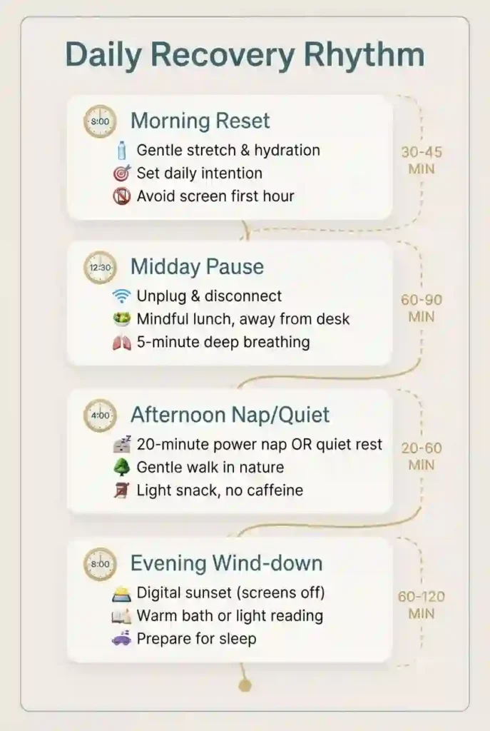 daily recovery plan for burning man desert camping