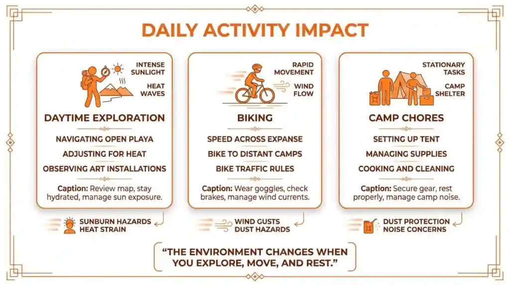 weather affects on burning man daily activities