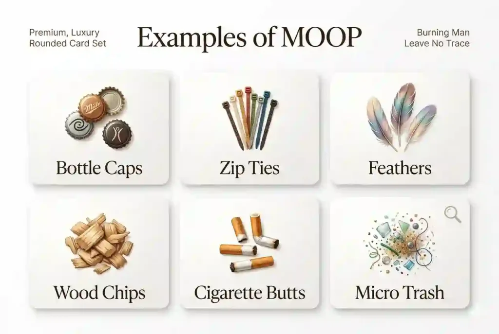 examples of MOOP at burning man campsite