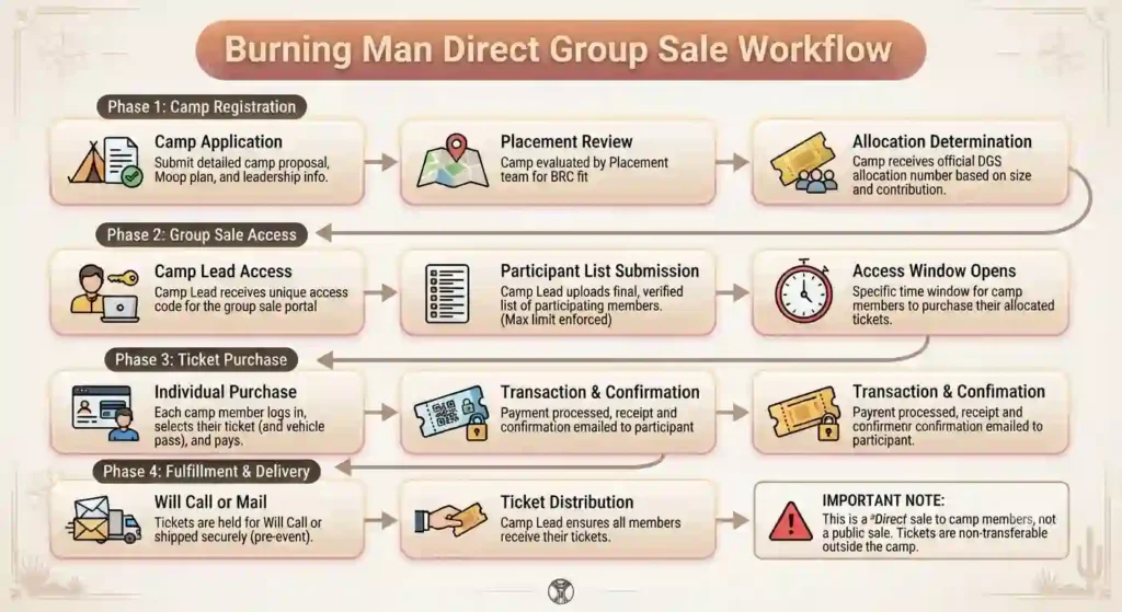 how the direct group sale work at burning man 