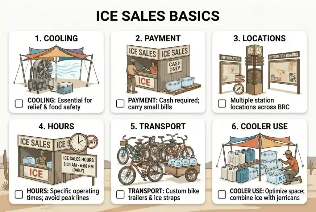 ice sales cards view at burning man playa