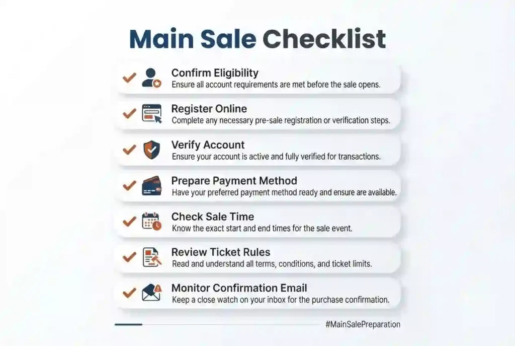 burning man main sale checklist overview