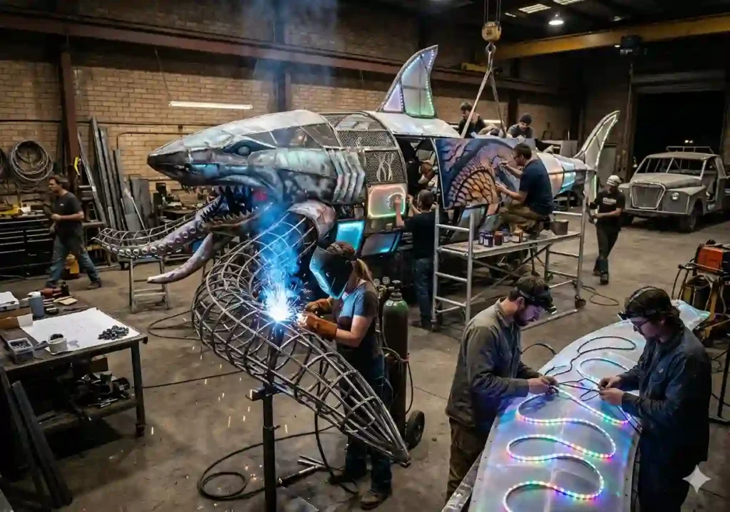 Mutant Vehicles 9 making process of burning man mutant vehicle