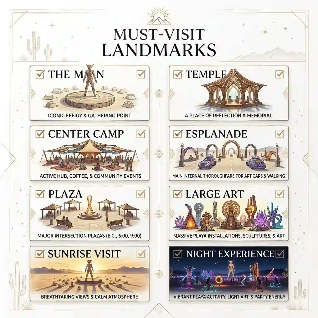must visit landmarks at burning man playa 