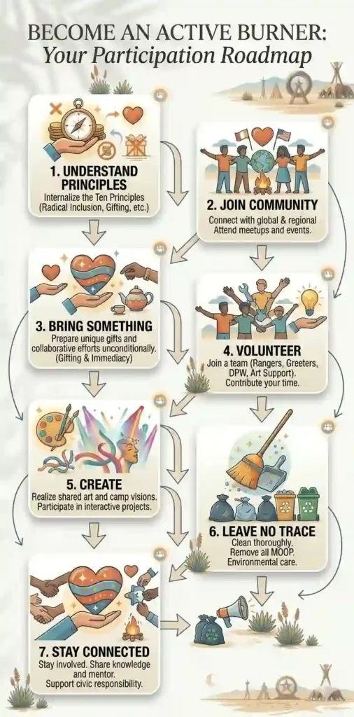first timer participation ideas infographic
