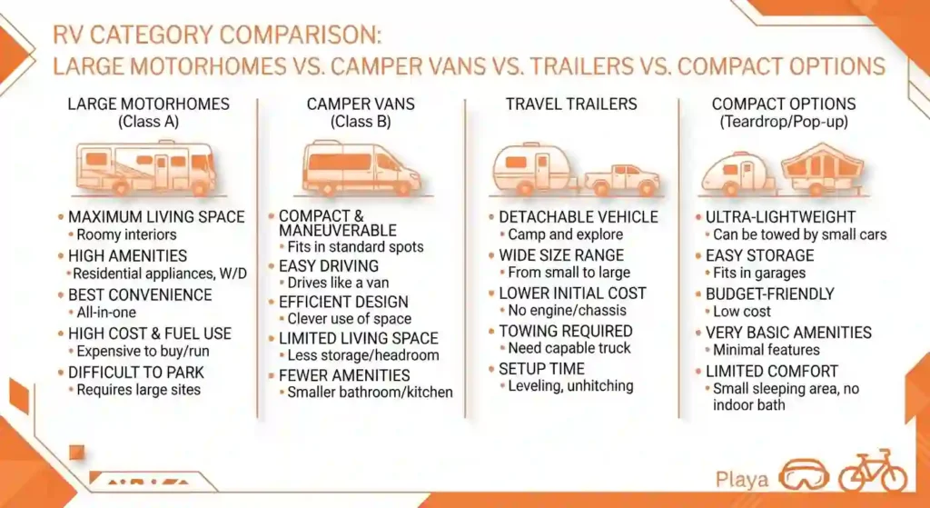RV category comparison for burning man