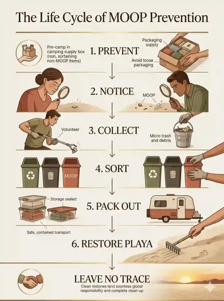 burning man life cycle of MOOP prevention