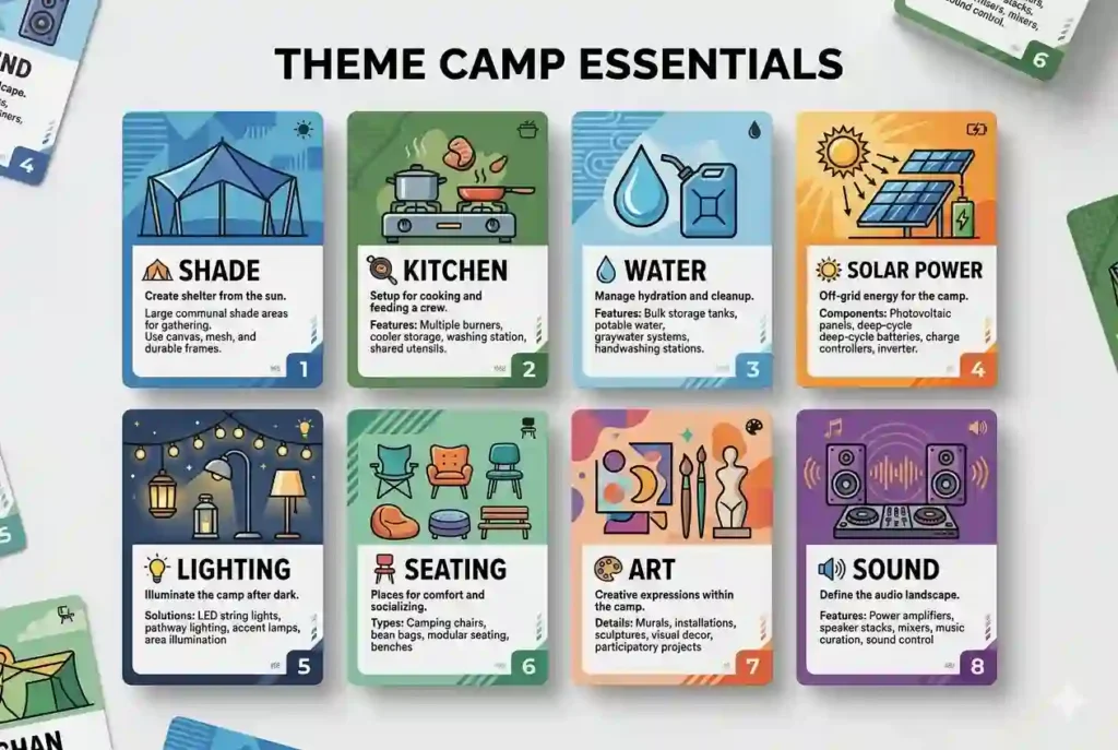 burning man best theme camp essentials