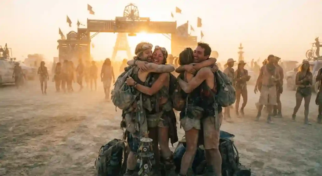 Energized Burner preparing to enter Black Rock City after rest, hydration, and a shower