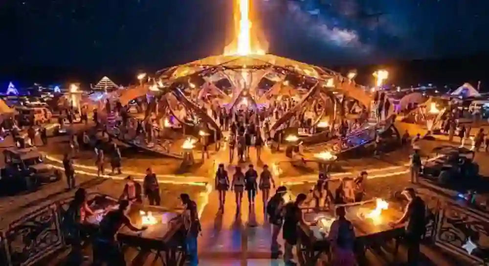 burning man stunning fire art works views
