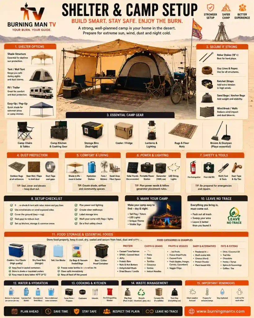 burning man shelter & camp setup complete overview