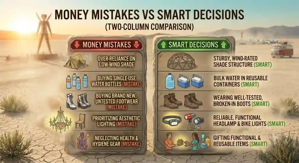 burning man money mistakes vs smart solutions
