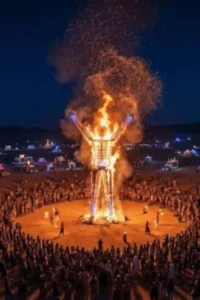 the man on fire at burning man