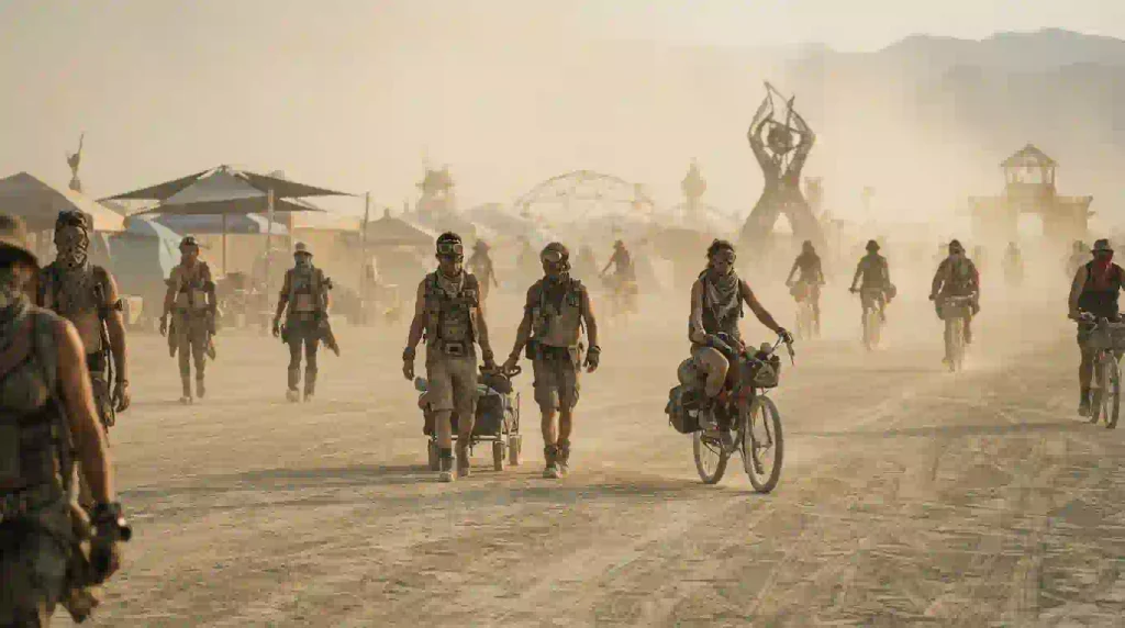 Burning Man 2026 Day 2 playa weather wind and dust conditions